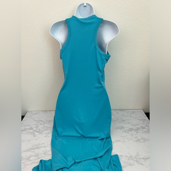 Haley & June Bodycon Dress Size L Blue Sleeveless Pullover Stretch Maxi Long W1​ - Picture 4 of 6